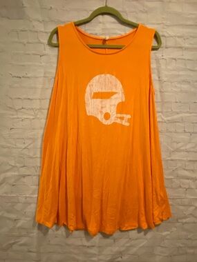 University of Tennessee Vols Wishlist Orange Tank Dress  Football Helmet Graphic